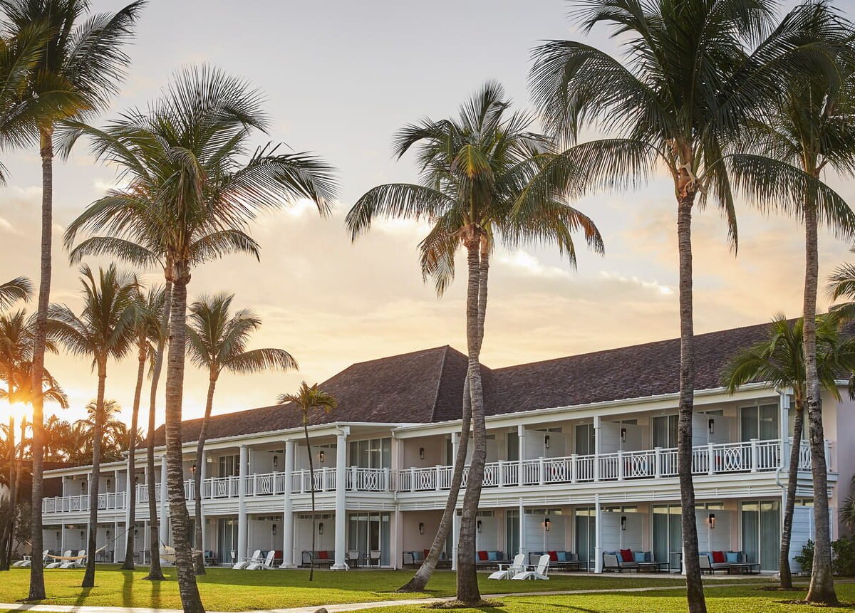 The Ocean Club, A Four Seasons Resort surrounded by palm trees in the Bahamas