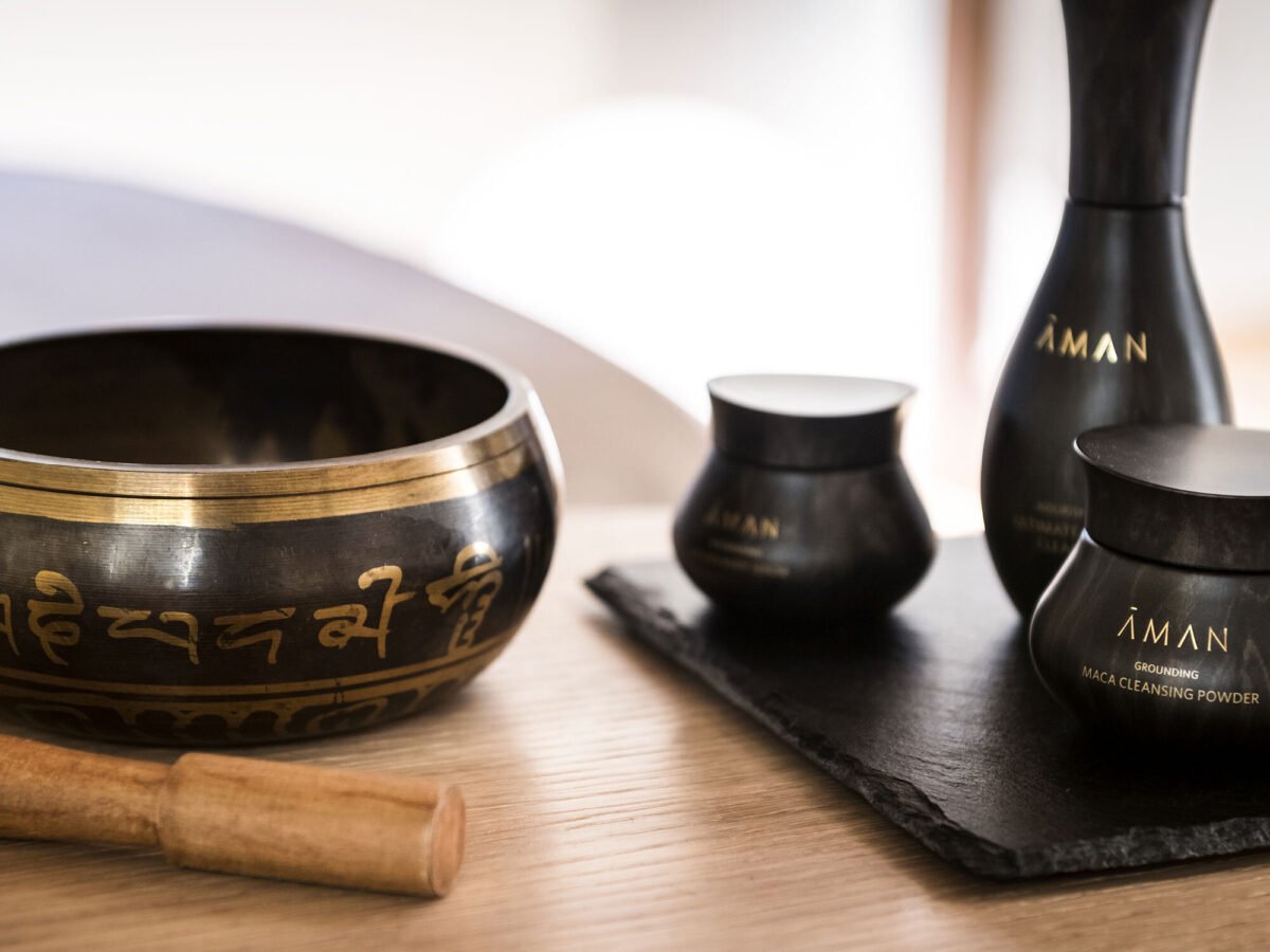 Luxury spa amenities and wellness products at Aman Venice hotel in Venice, Italy