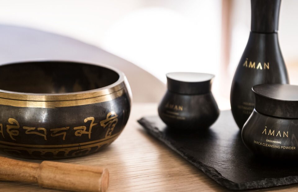 Luxury spa amenities and wellness products at Aman Venice hotel in Venice, Italy