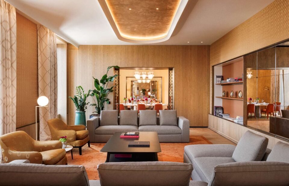 Luxury suite living room at Bulgari Hotel Roma with elegant contemporary design