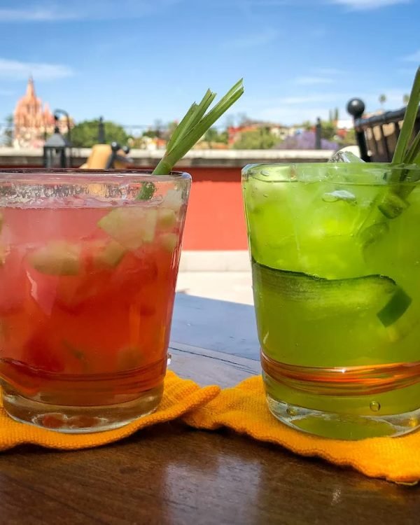 Rooftop cocktails at golden hour