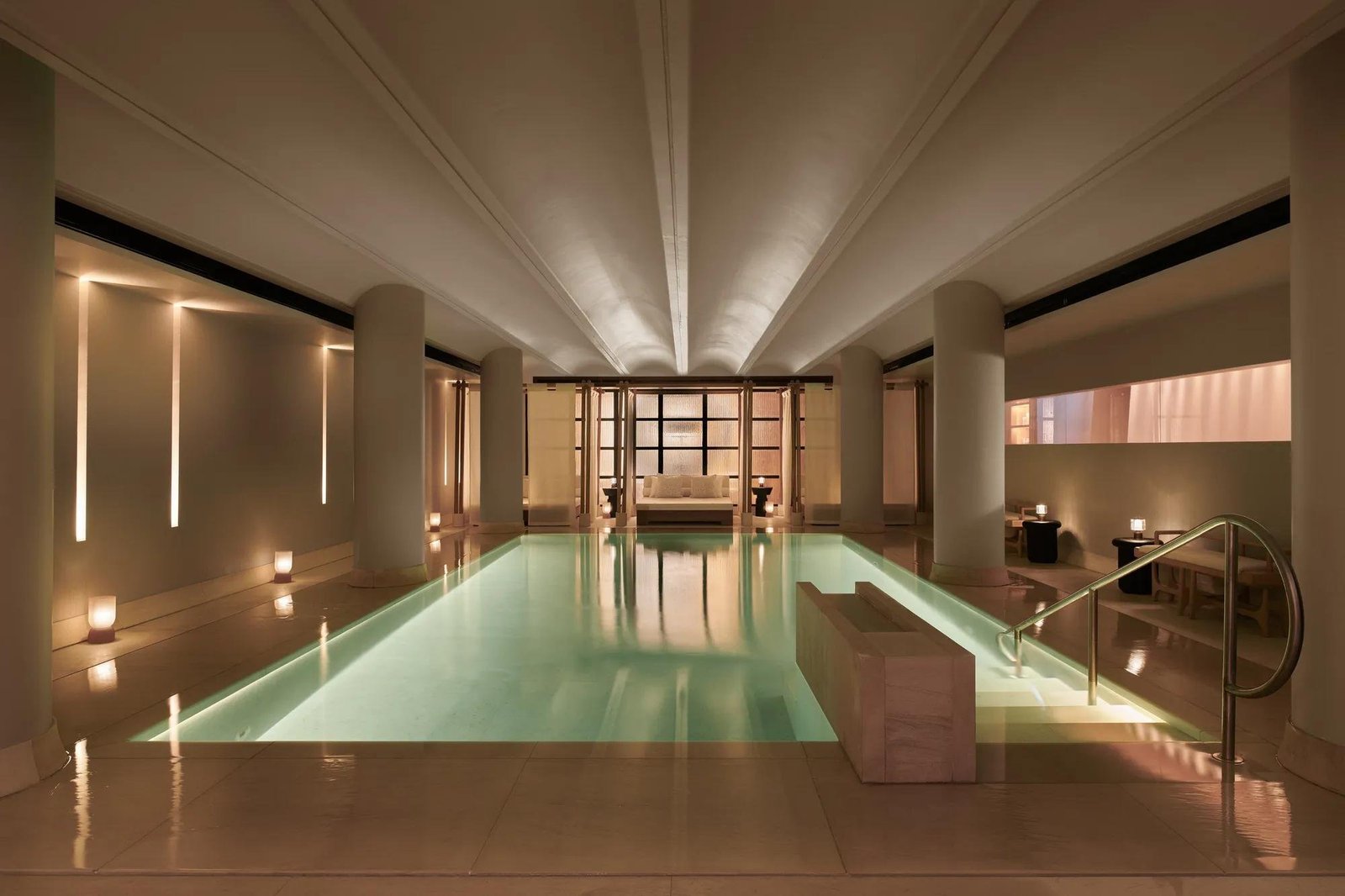 Swimming pool at Claridge's Spa beneath the hotel in Mayfair, London